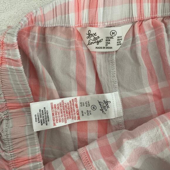 Love to Lounge Women's PJ Shorts size M Pink Gray Plaid - Picture 15 of 16